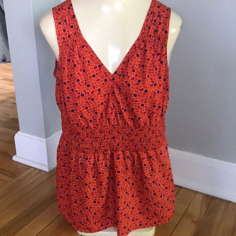 Banana Republic shades of orange print top, sm